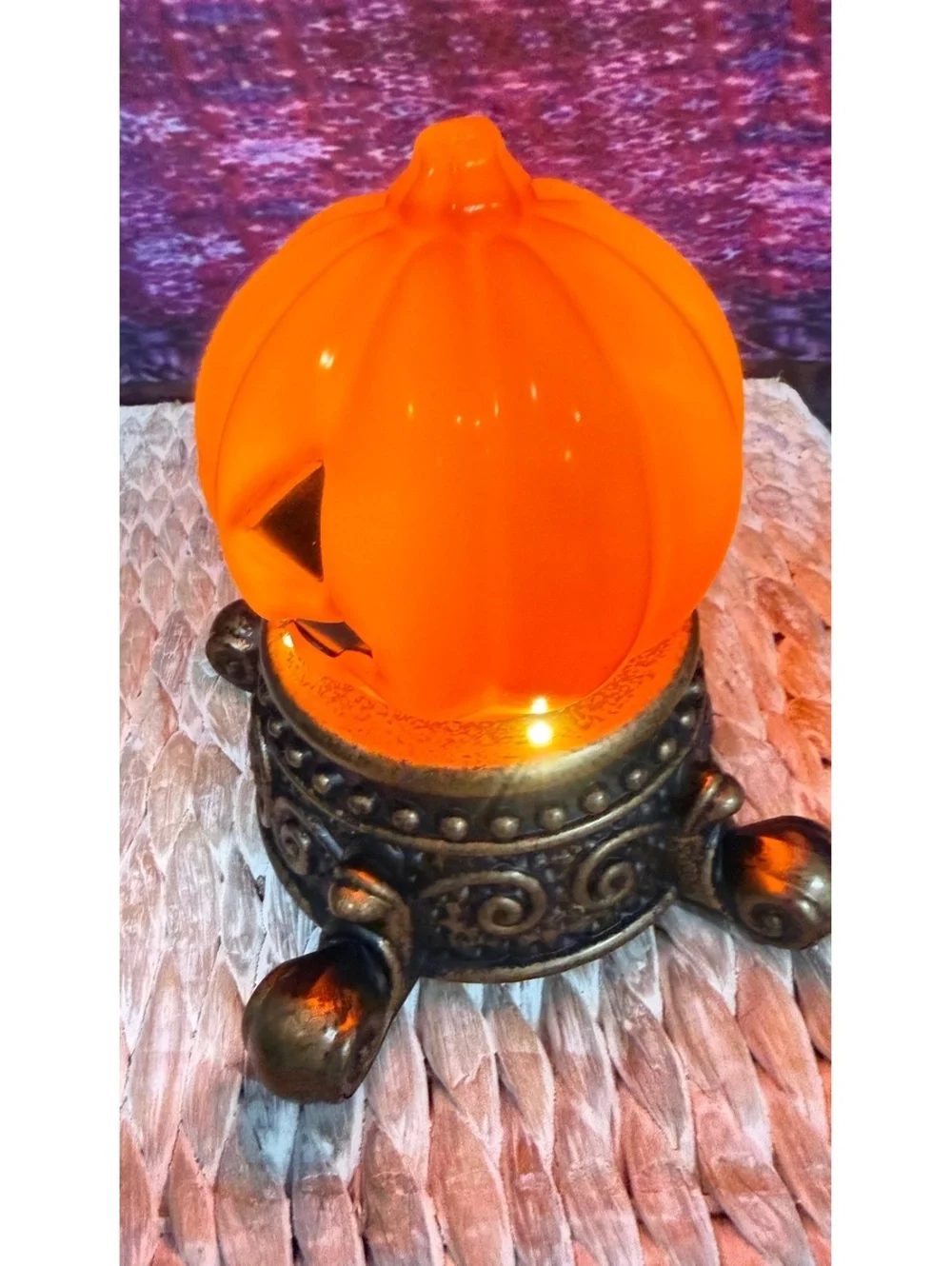 Halloween Light Up Jack O Lantern Pumpkin Tabletop Decor Battery Operated LED